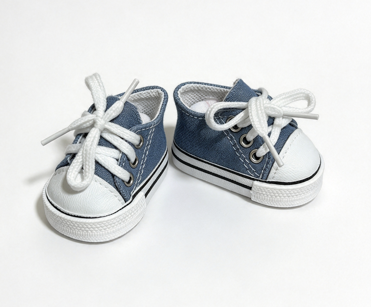 Denim Blue Canvas Sneakers FOR 18'' DOLL Shoes