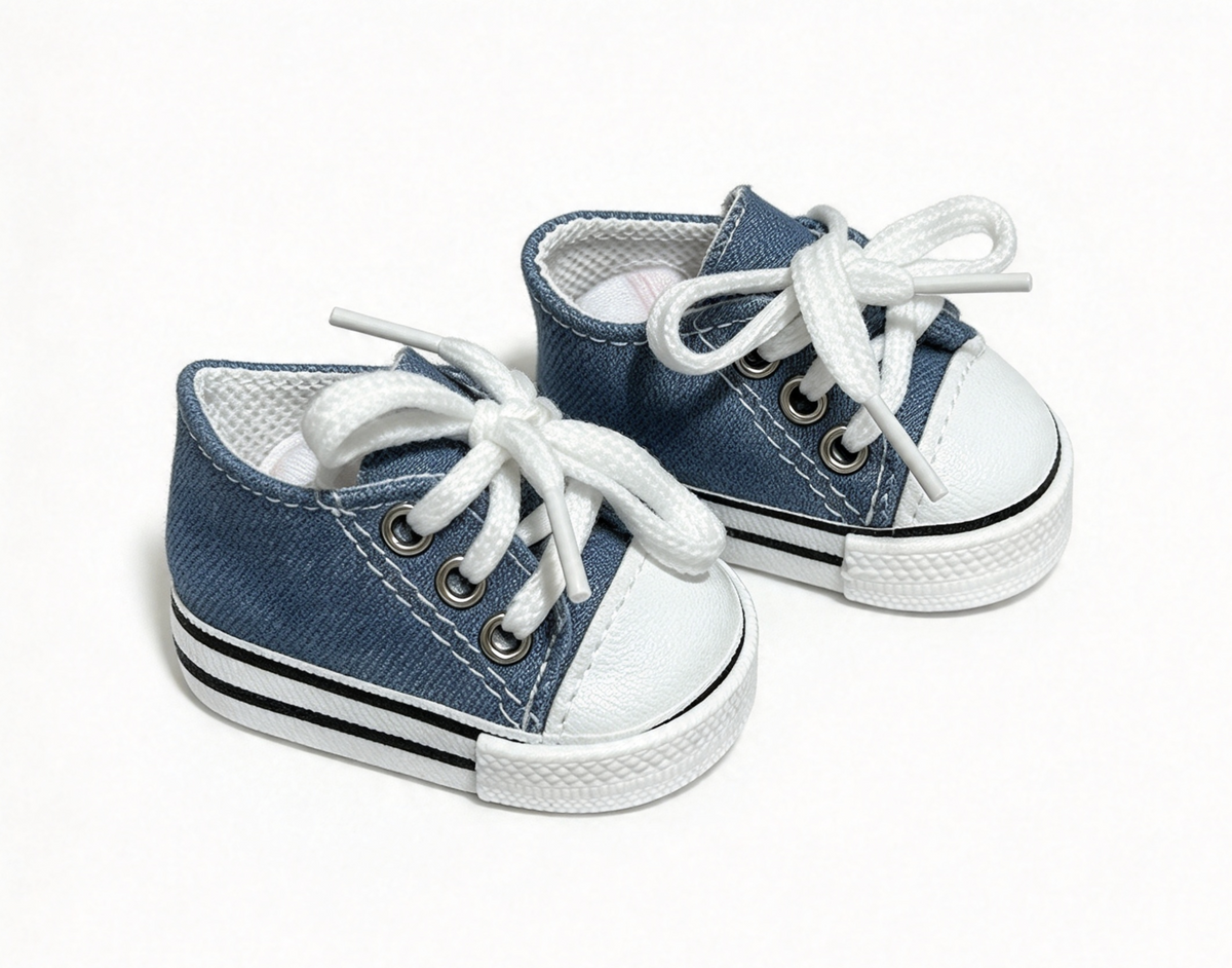 Denim Blue Canvas Sneakers FOR 18'' DOLL Shoes