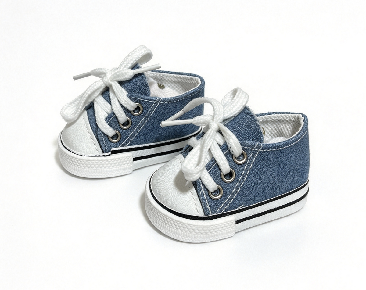 Denim Blue Canvas Sneakers FOR 18'' DOLL Shoes