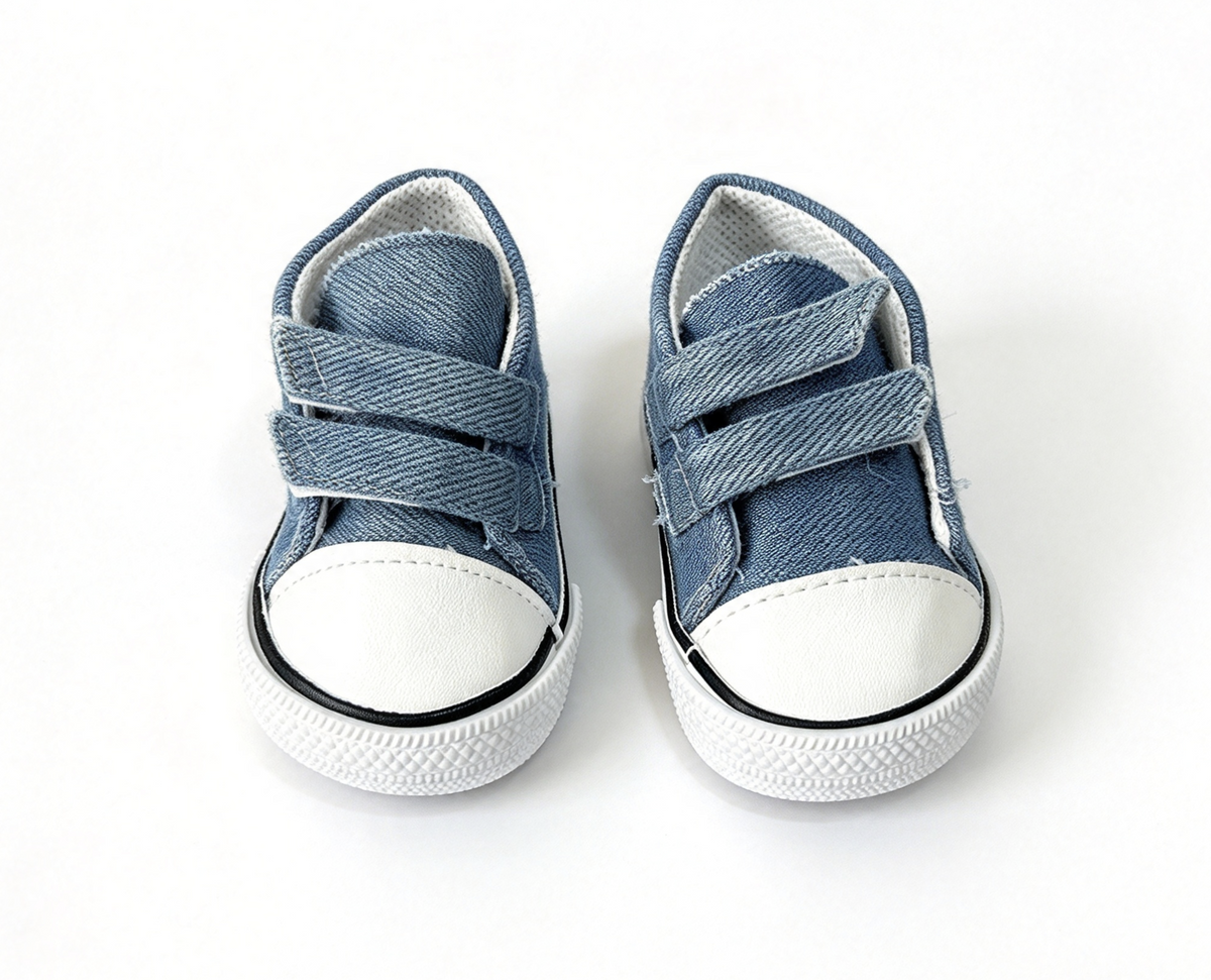 Denim High Top Velcro Sneakers FOR 18'' DOLL Shoes