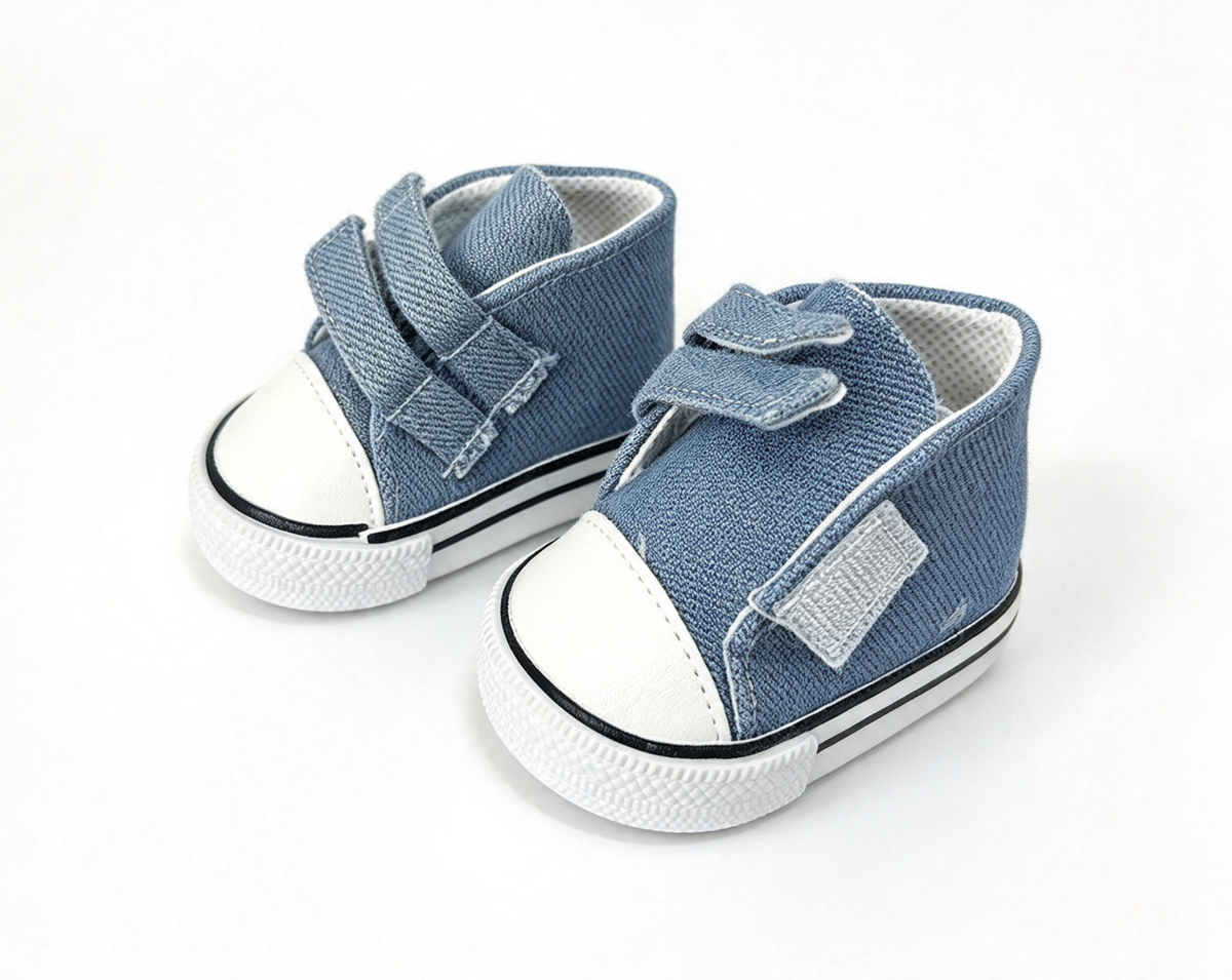 Denim High Top Velcro Sneakers FOR 18'' DOLL Shoes