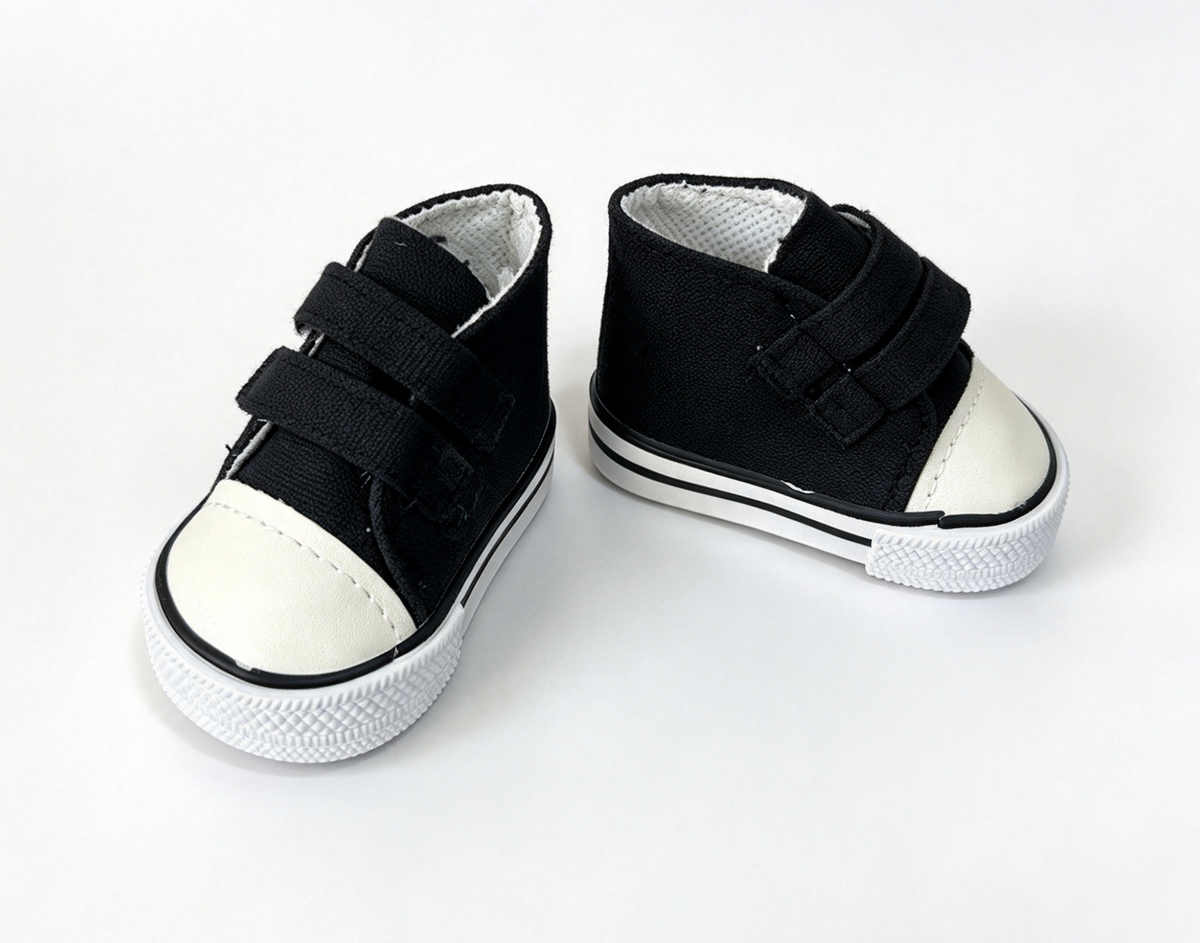 Black High Top Velcro Sneakers FOR 18'' DOLL Shoes