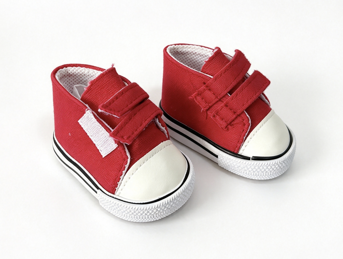 Red High Top Velcro Sneakers FOR 18'' DOLL Shoes