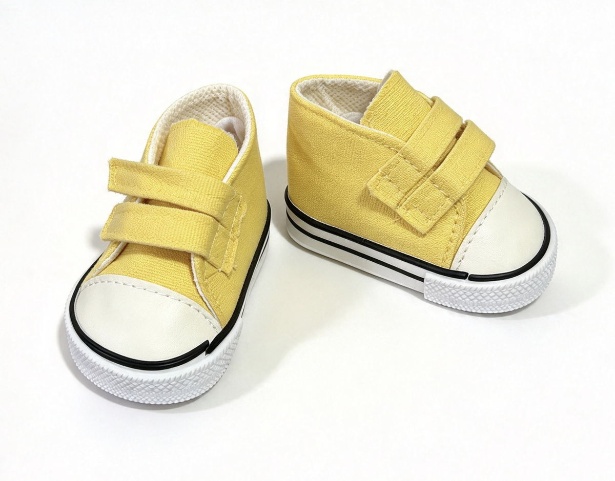 Yellow High Top Velcro Sneakers FOR 18'' DOLL Shoes