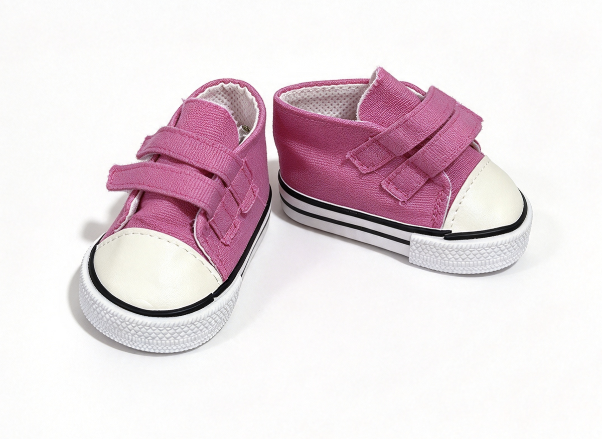 Fuchsia High Top Velcro Sneakers FOR 18'' DOLL Shoes