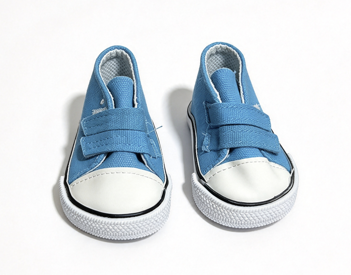 Light Blue High Top Velcro Sneakers FOR 18'' DOLL Shoes
