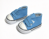 Light Blue High Top Velcro Sneakers FOR 18'' DOLL Shoes