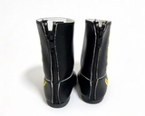Black Cowboy Boots With Yellow Embroidery FOR 18'' DOLL Shoes