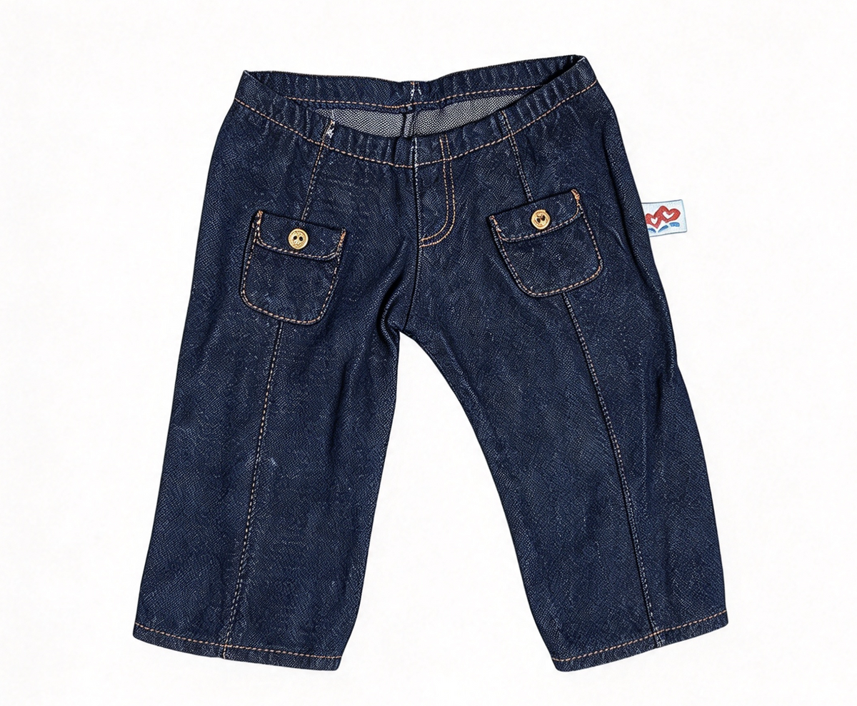 Dark Denim Pants With Button Front Pockets FOR 15'' DOLL