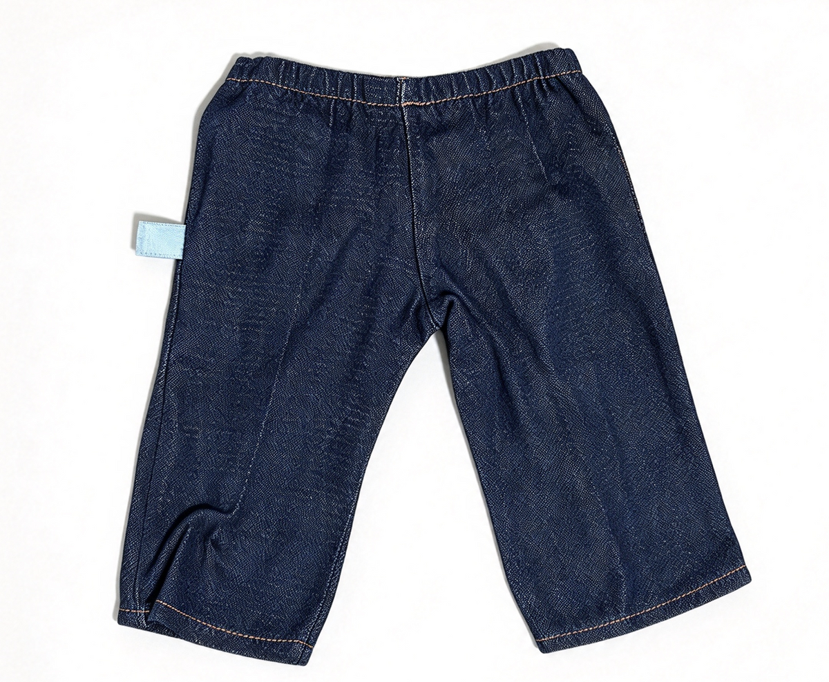 Dark Denim Pants With Button Front Pockets FOR 15'' DOLL