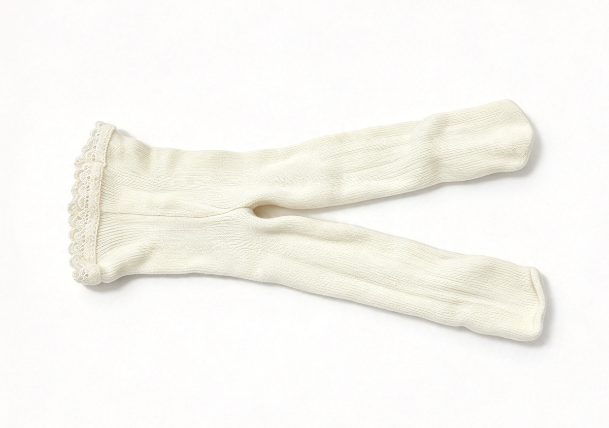 Cream Lace Trim Tights FOR 18'' DOLL