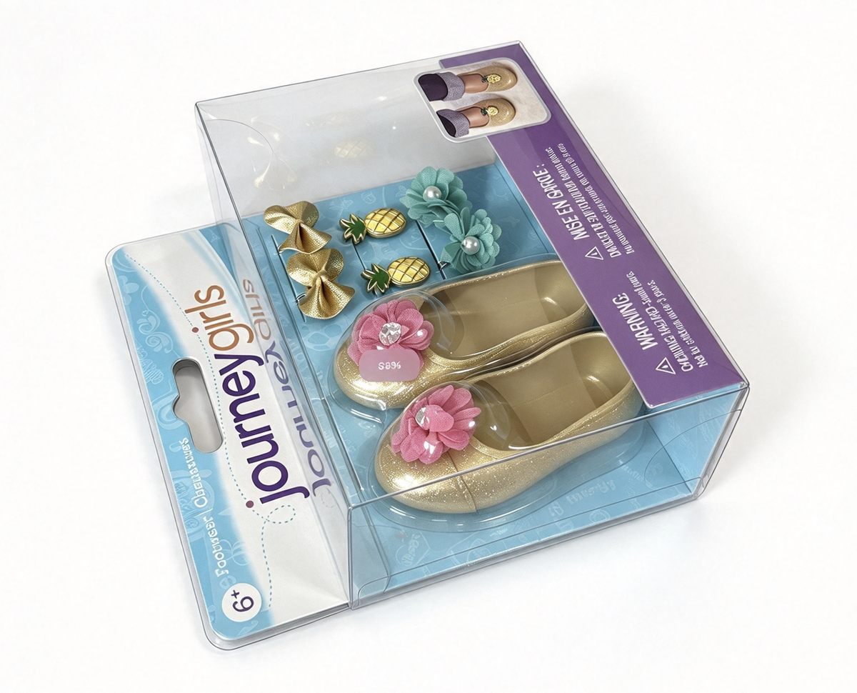 Journey Girls Gold Glitter Doll Flats with Interchangeable Shoe Clips FOR 18'' DOLL