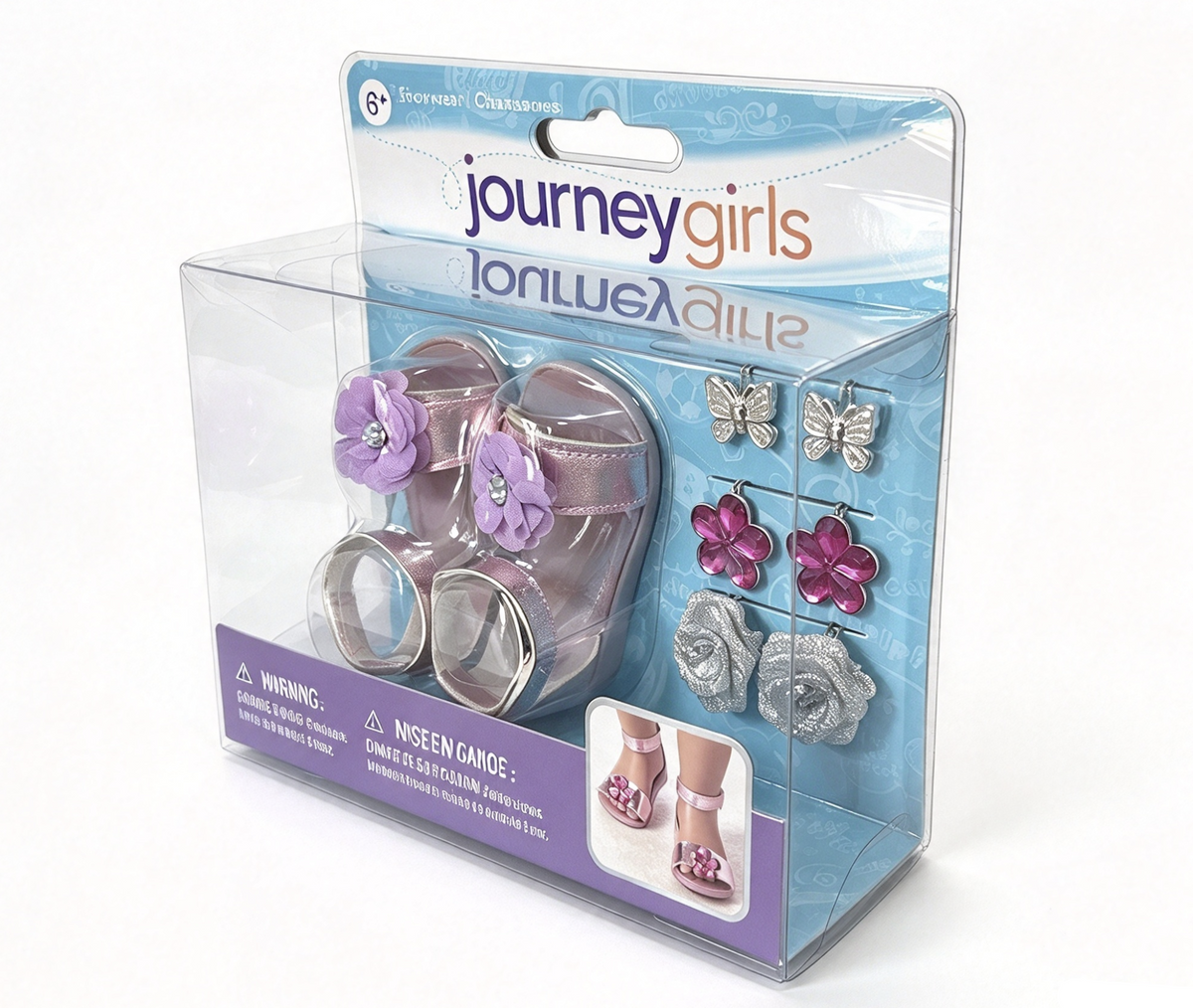 Journey Girls Silver Doll Sandals with Interchangeable Shoe Clips FOR 18'' DOLL