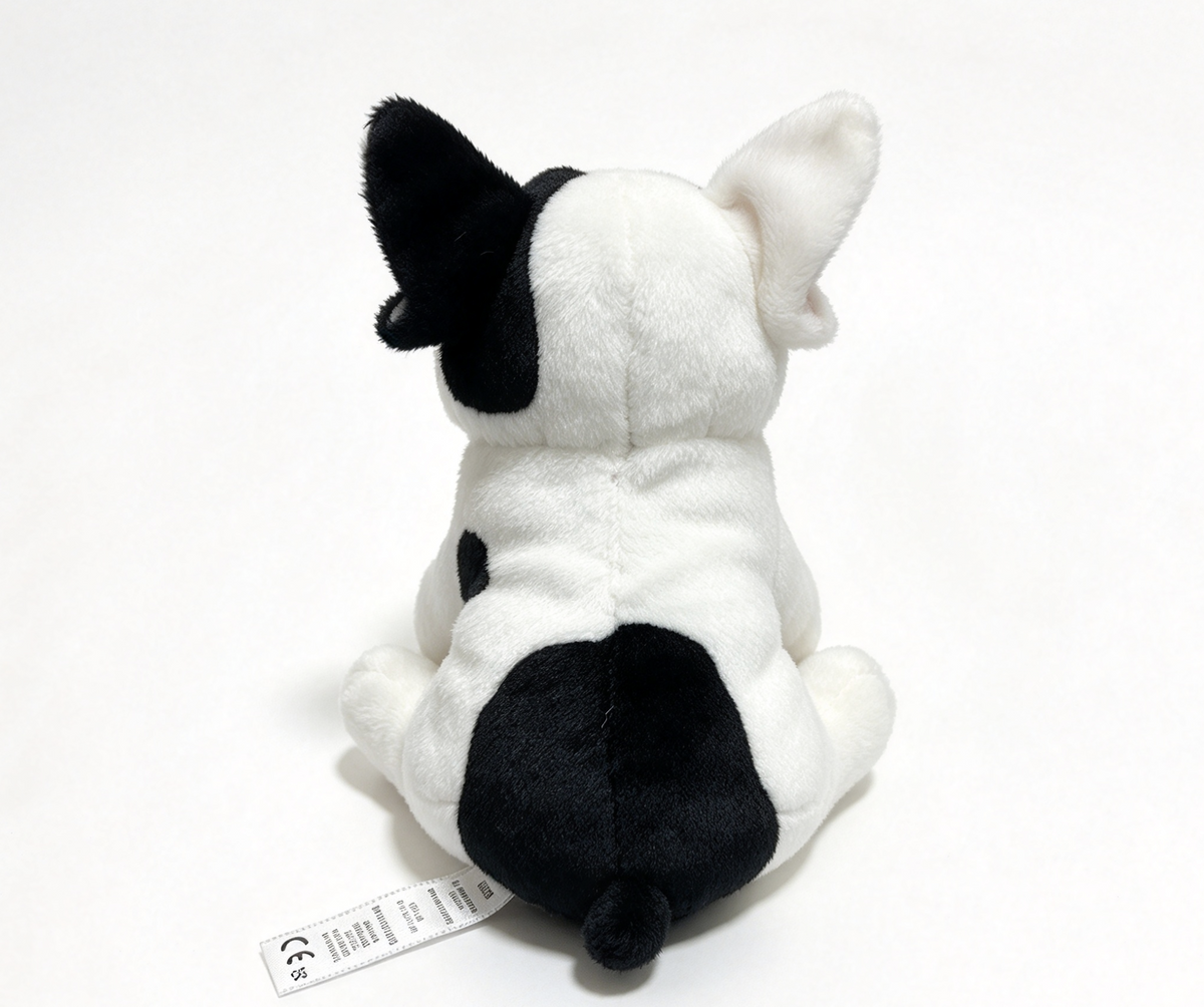 Black & White French Bulldog Plush Toy for 18'' Doll Pet