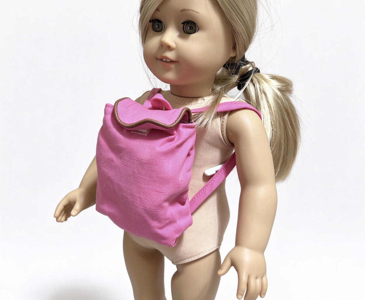 Pink Canvas Backpack FOR 18'' DOLL
