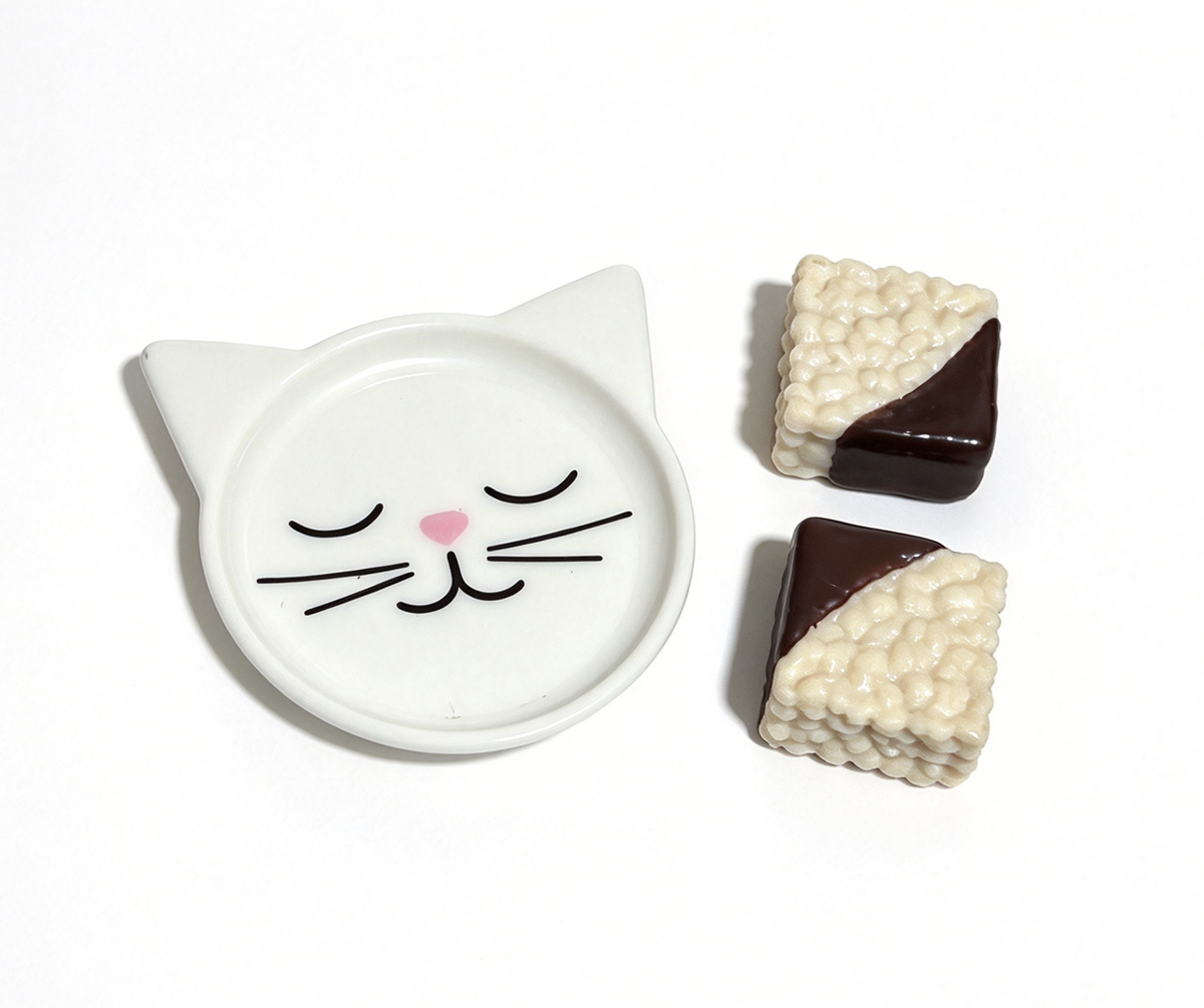 Cat Shaped Plate With Chocolate Rice Treats FOR 18'' DOLL