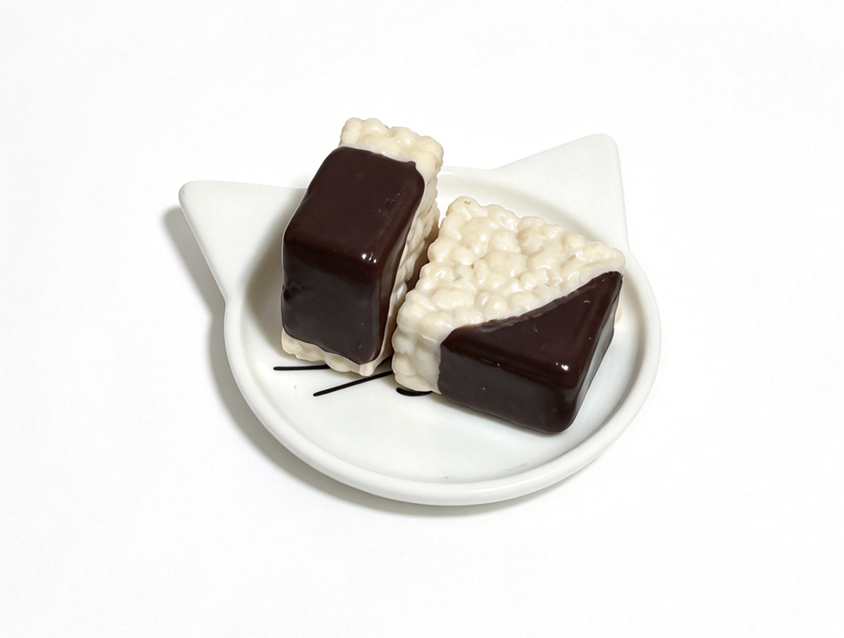 Cat Shaped Plate With Chocolate Rice Treats FOR 18'' DOLL