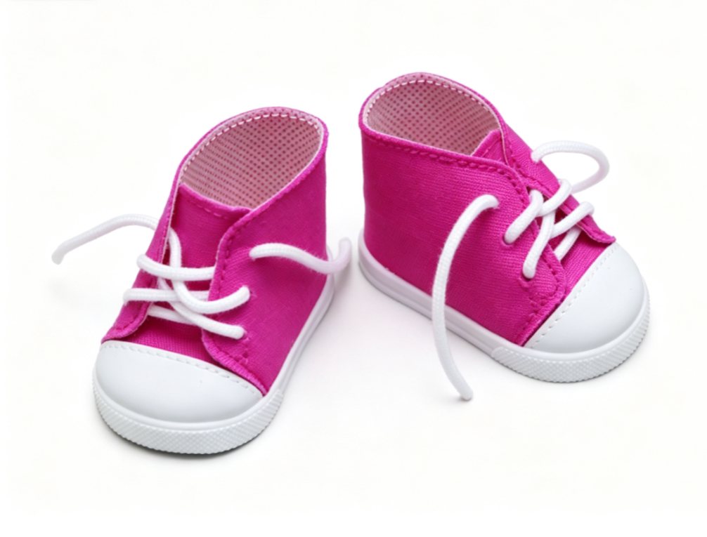 Pink Lace-Up High Top Canvas Sneaker Boots for 18'' Girl Doll Casual Outfit