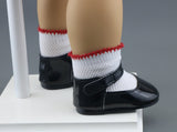 American Girl Molly Birthday Black Mary Jane Shoes & Socks for 18" Doll