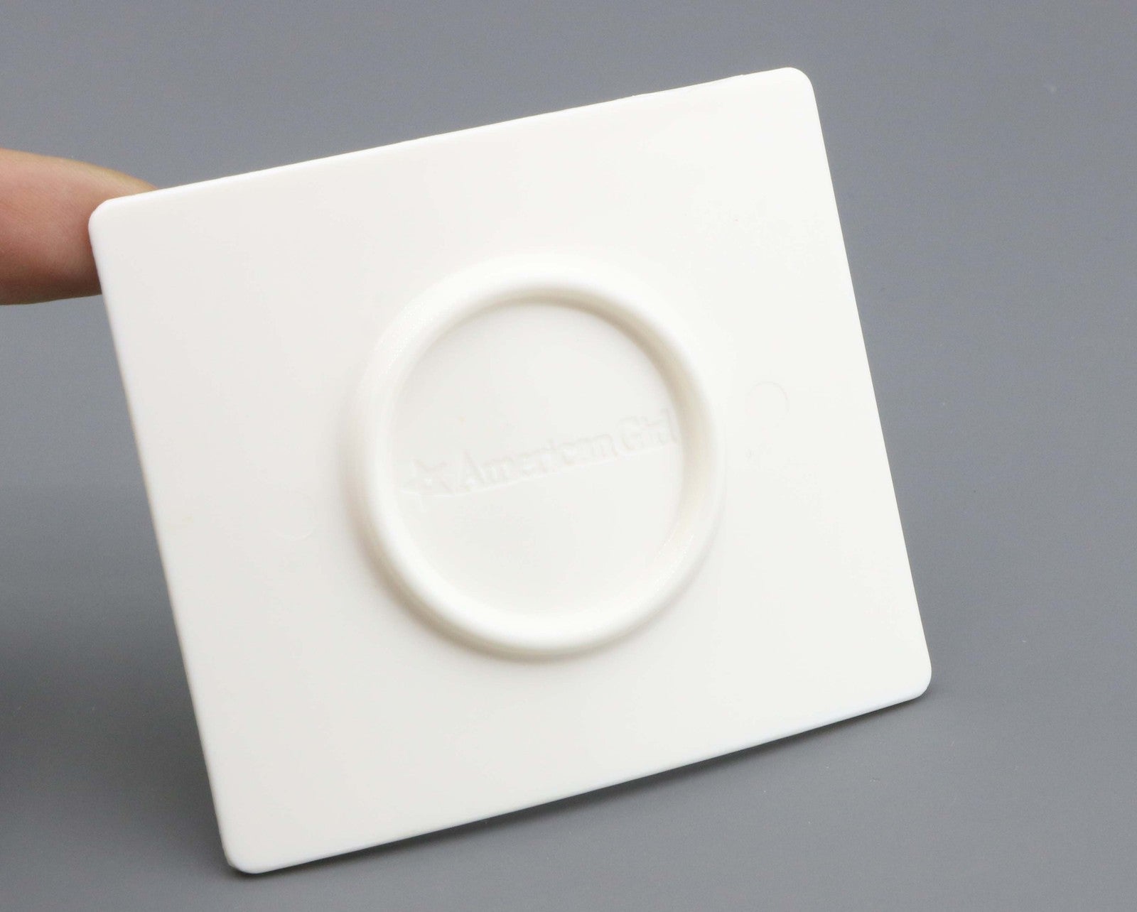 American girl white square plate for 18'' doll setting out tastes city market